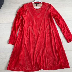 BCBGMaxAzria Bright Red Natyly Long Sleeve Dress Sz S